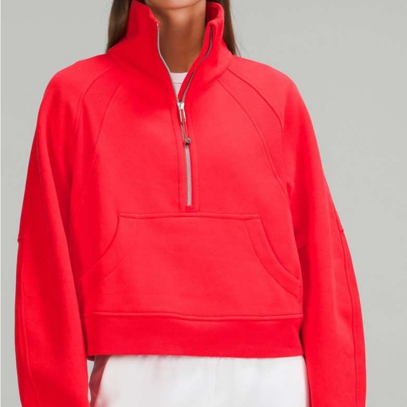 Lululemon Scuba Oversized Funnel Neck Half Zip - Carnation Red - Picture 3 of 5